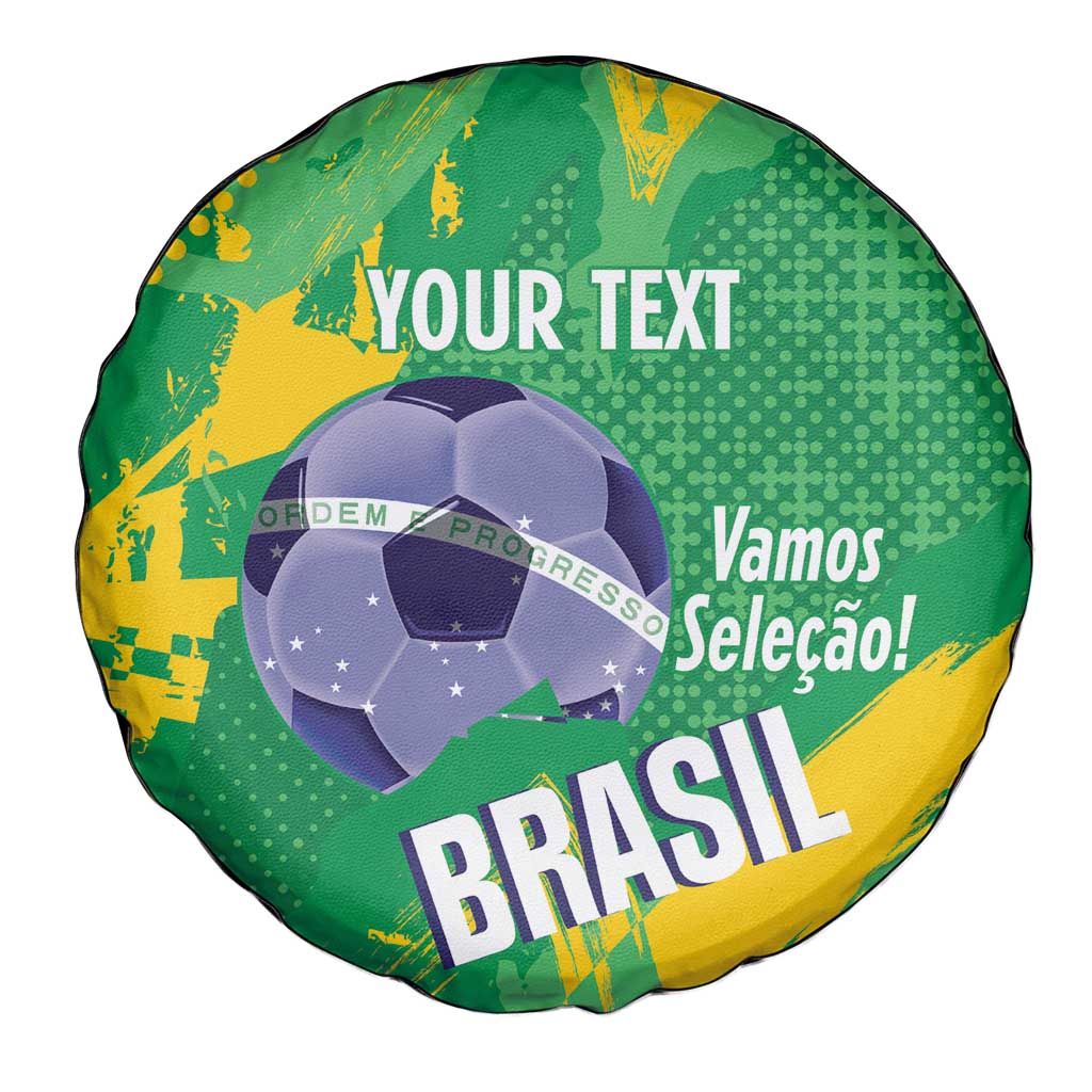 Custom Brazil Football Spare Tire Cover Vamos Selecao Brushes Style LT14