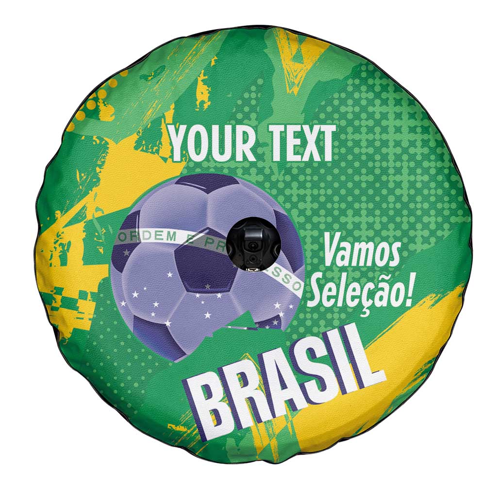 Custom Brazil Football Spare Tire Cover Vamos Selecao Brushes Style LT14