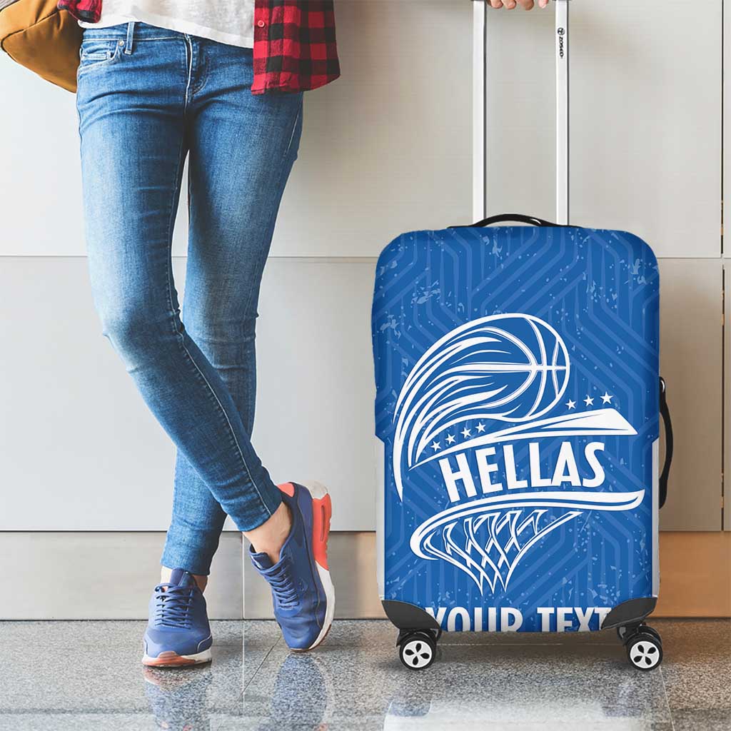 Greece Basketball Custom Luggage Cover Go Hellas Blue Version LT14