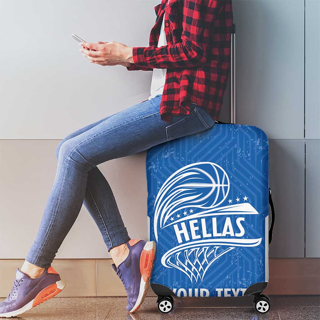 Greece Basketball Custom Luggage Cover Go Hellas Blue Version LT14