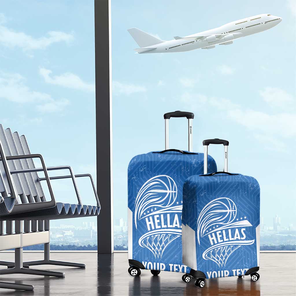 Greece Basketball Custom Luggage Cover Go Hellas Blue Version LT14