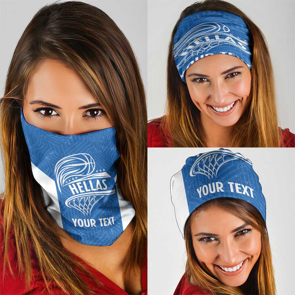 Greece Basketball Custom Neck Gaiter Go Hellas Blue Version LT14