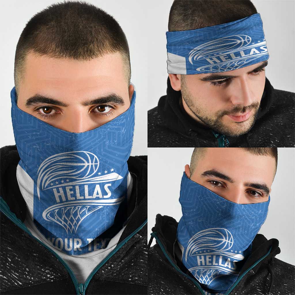 Greece Basketball Custom Neck Gaiter Go Hellas Blue Version LT14