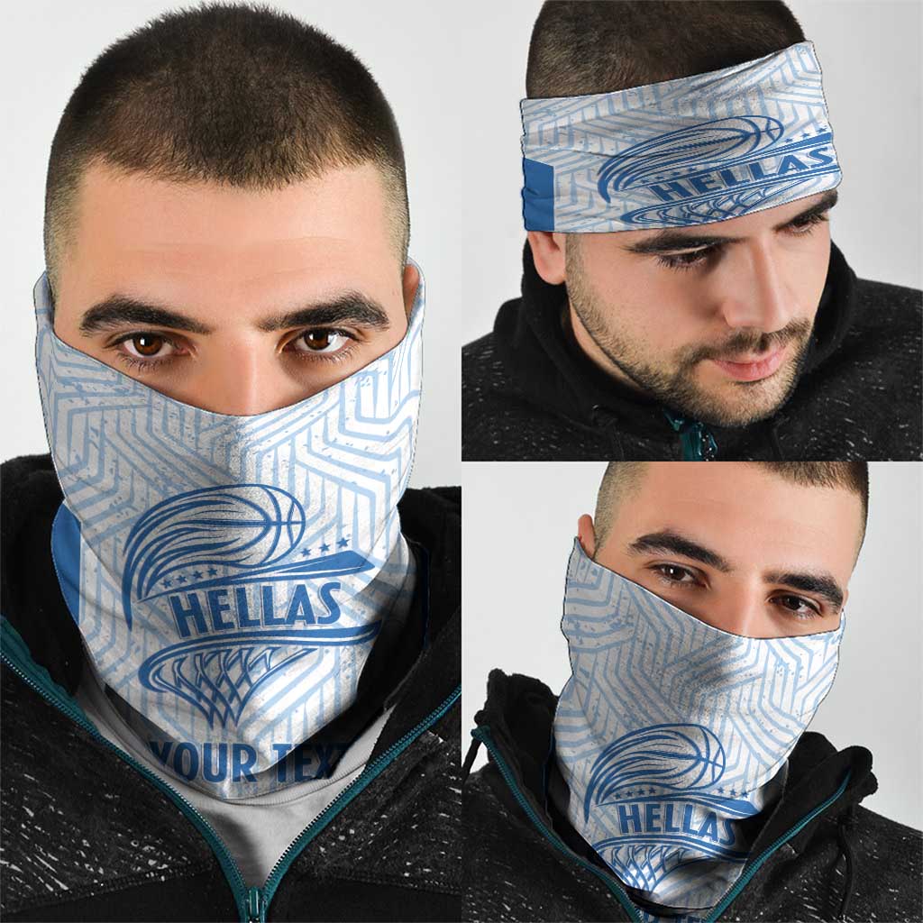 Hellas Basketball Custom Neck Gaiter Go Greece White Version LT14