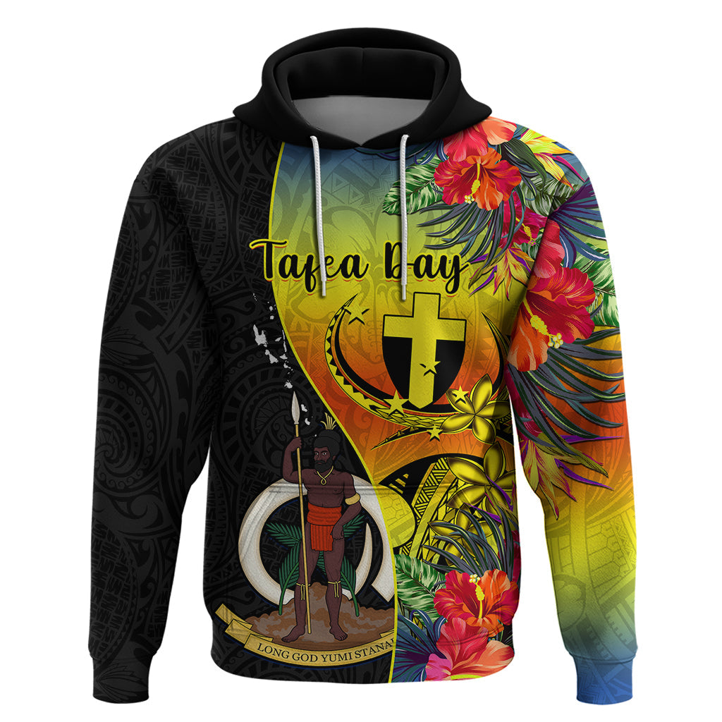 Vanuatu Tafea Day Hoodie Coat Of Arms Mix Tropical Flowers LT14
