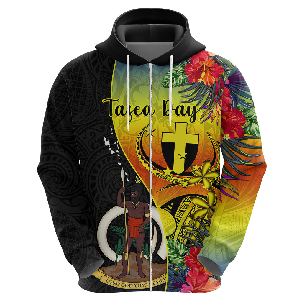 Vanuatu Tafea Day Hoodie Coat Of Arms Mix Tropical Flowers LT14