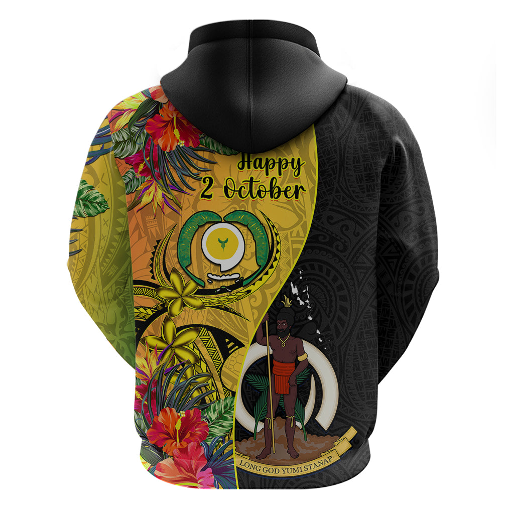 Vanuatu Torba Day Hoodie Coat Of Arms Mix Tropical Flowers LT14