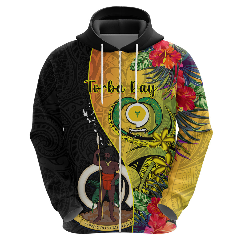 Vanuatu Torba Day Hoodie Coat Of Arms Mix Tropical Flowers LT14