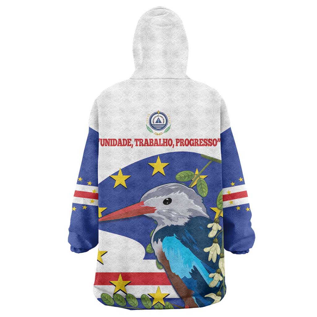 Cape Verde Wearable Blanket Hoodie Grey-Headed Kingfisher Mix Honey Locust LT14
