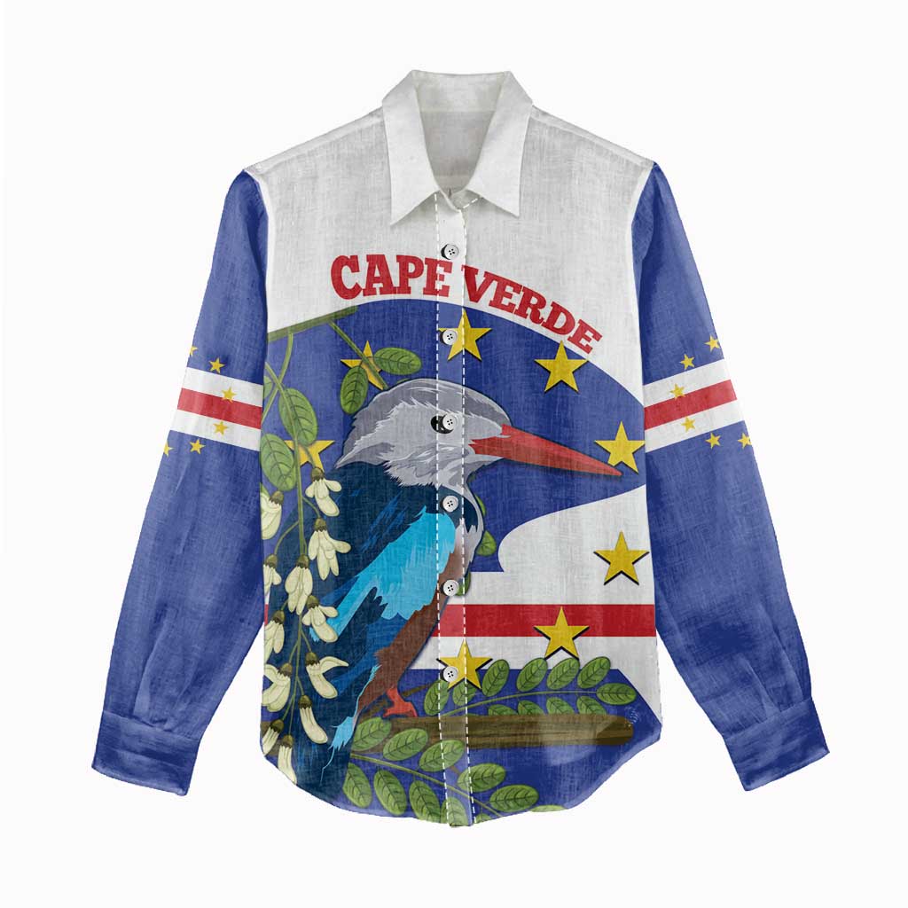 Cape Verde Women Casual Shirt Grey-Headed Kingfisher Mix Honey Locust LT14