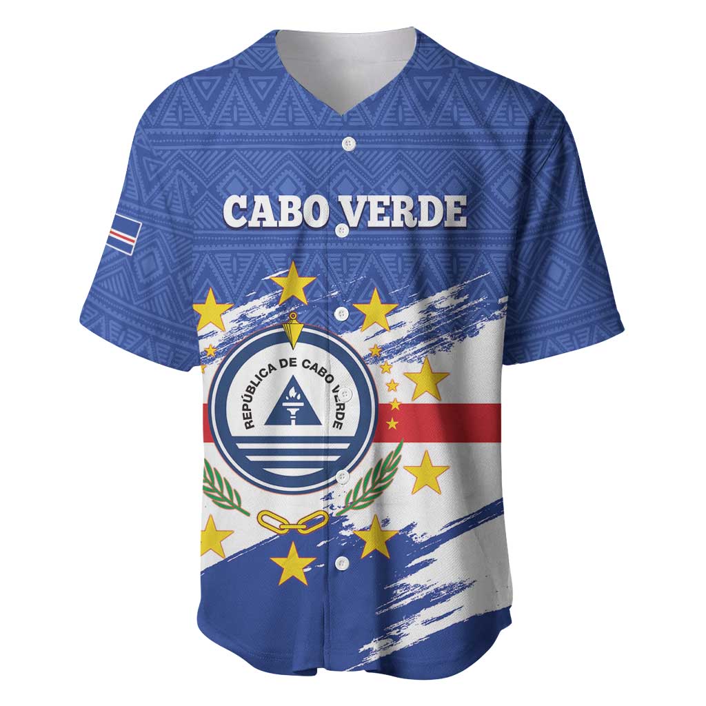 Personalized Cape Verde Baseball Jersey Coat Of Arms - African Pattern LT14