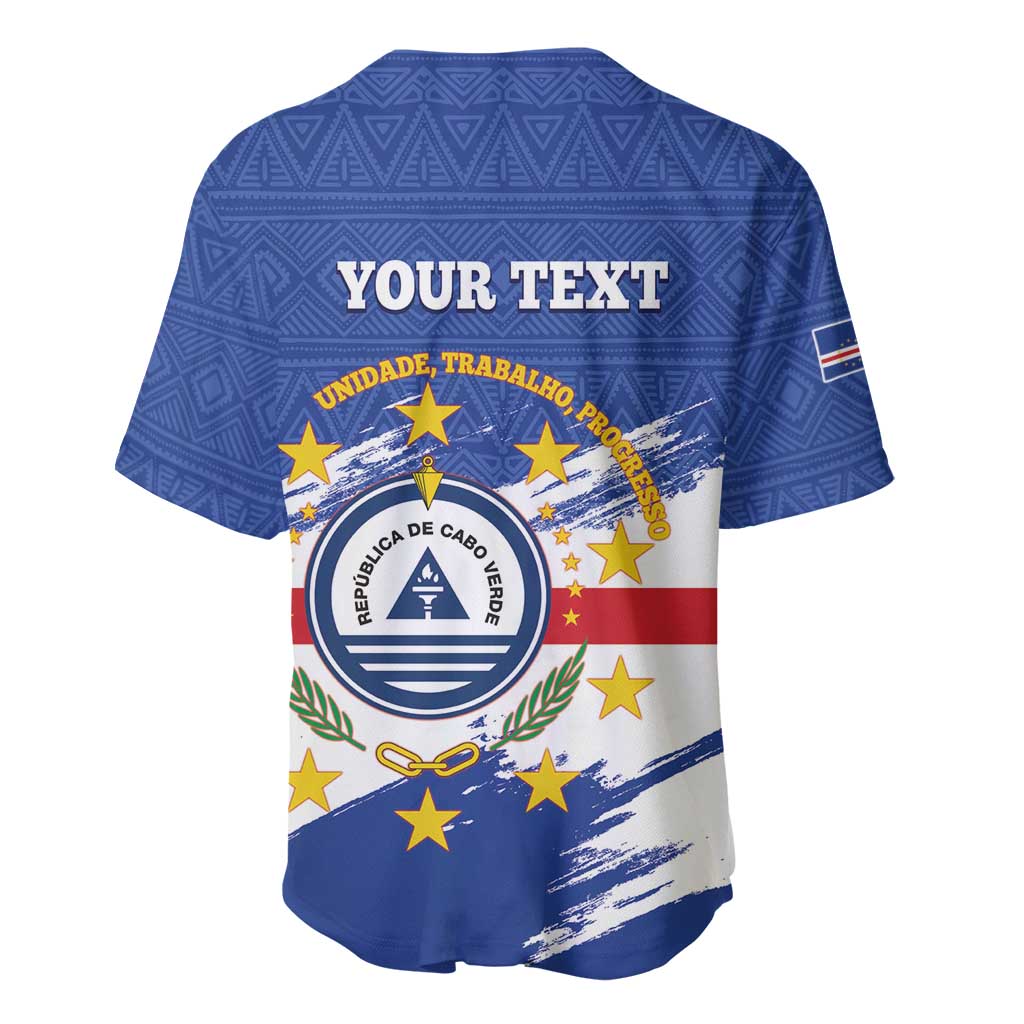 Personalized Cape Verde Baseball Jersey Coat Of Arms - African Pattern LT14