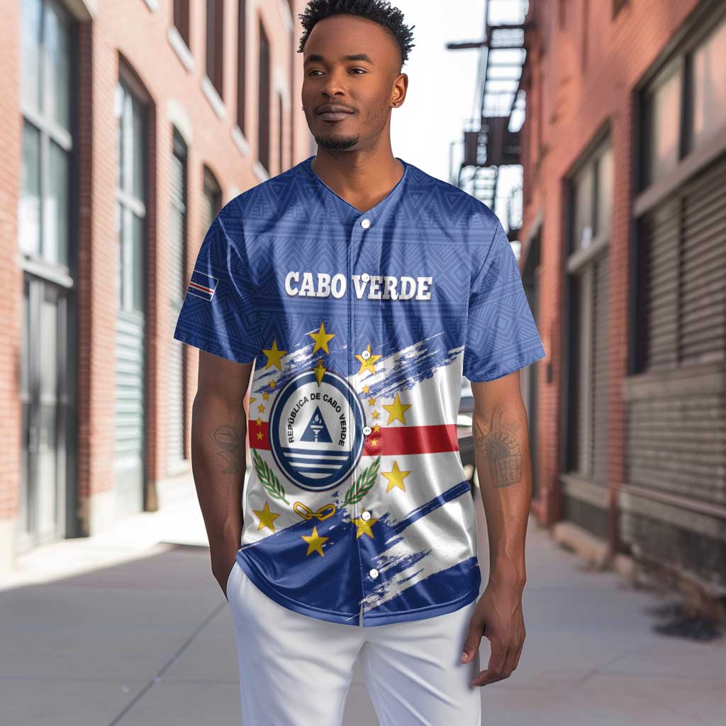 Personalized Cape Verde Baseball Jersey Coat Of Arms - African Pattern LT14
