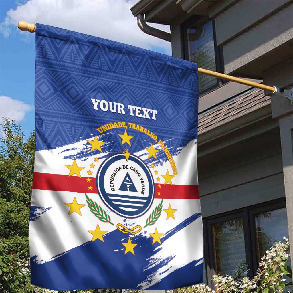Personalized Cape Verde Garden Flag Coat Of Arms - African Pattern LT14