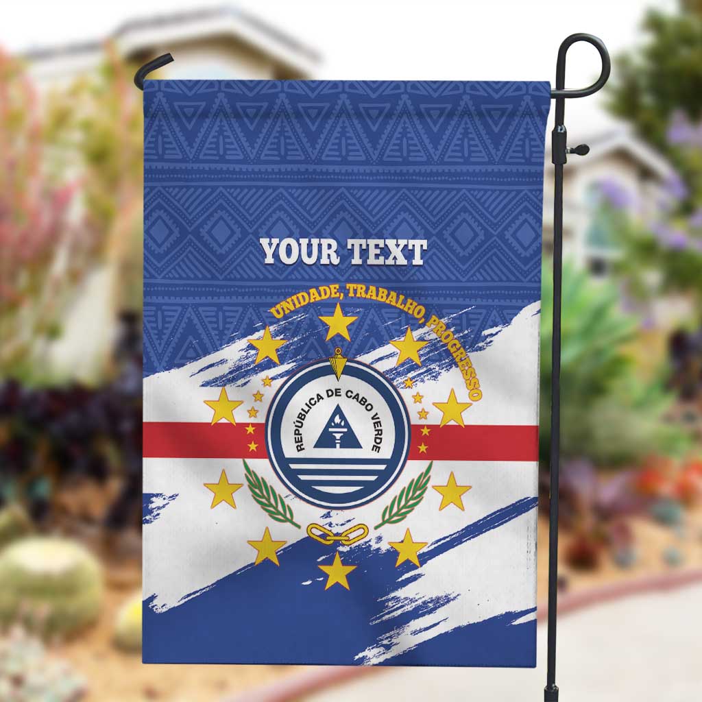 Personalized Cape Verde Garden Flag Coat Of Arms - African Pattern LT14