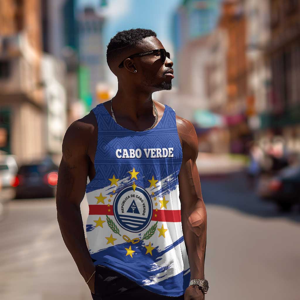 Personalized Cape Verde Men Tank Top Coat Of Arms - African Pattern LT14