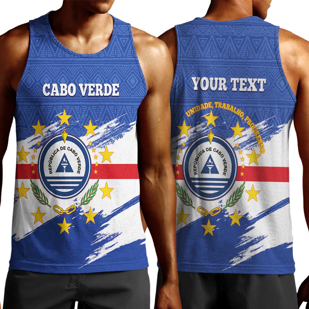 Personalized Cape Verde Men Tank Top Coat Of Arms - African Pattern LT14