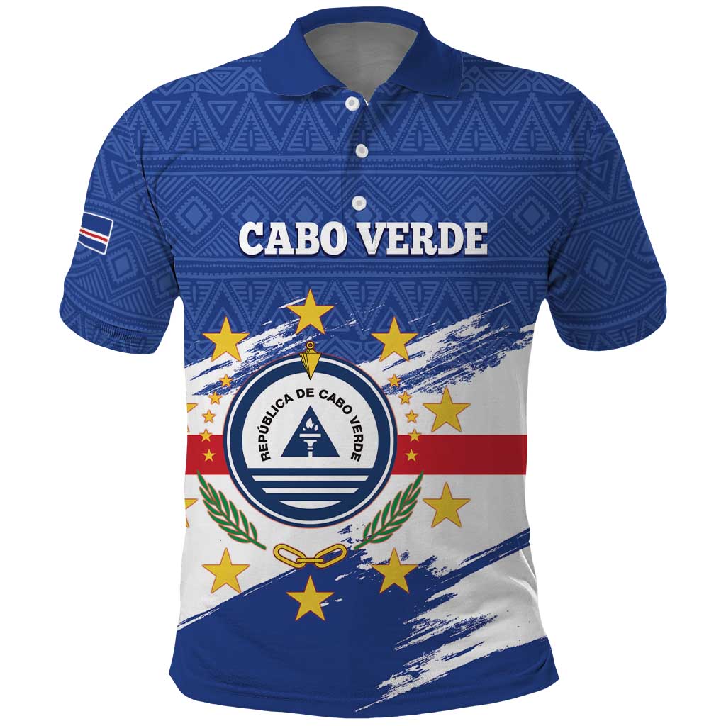 Personalized Cape Verde Polo Shirt Coat Of Arms - African Pattern LT14