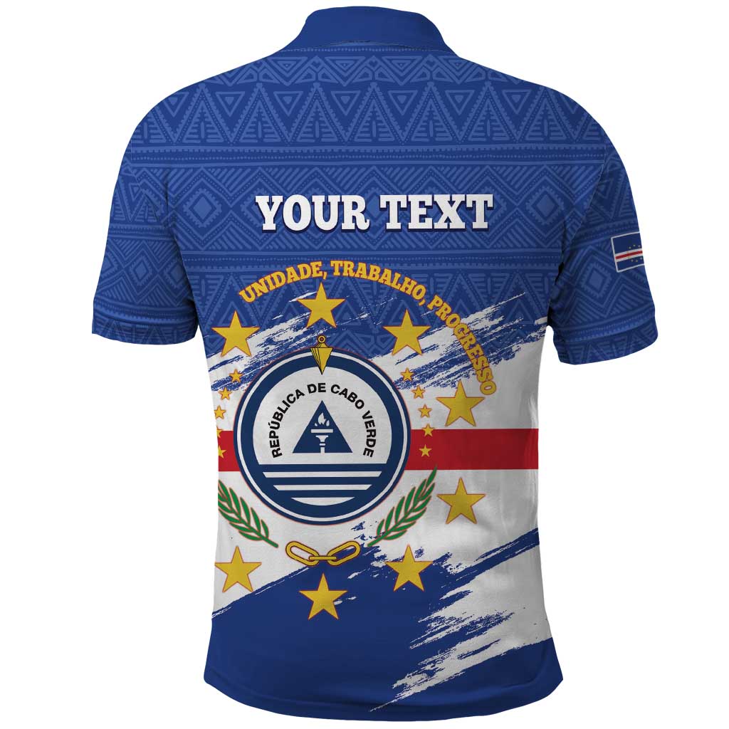 Personalized Cape Verde Polo Shirt Coat Of Arms - African Pattern LT14