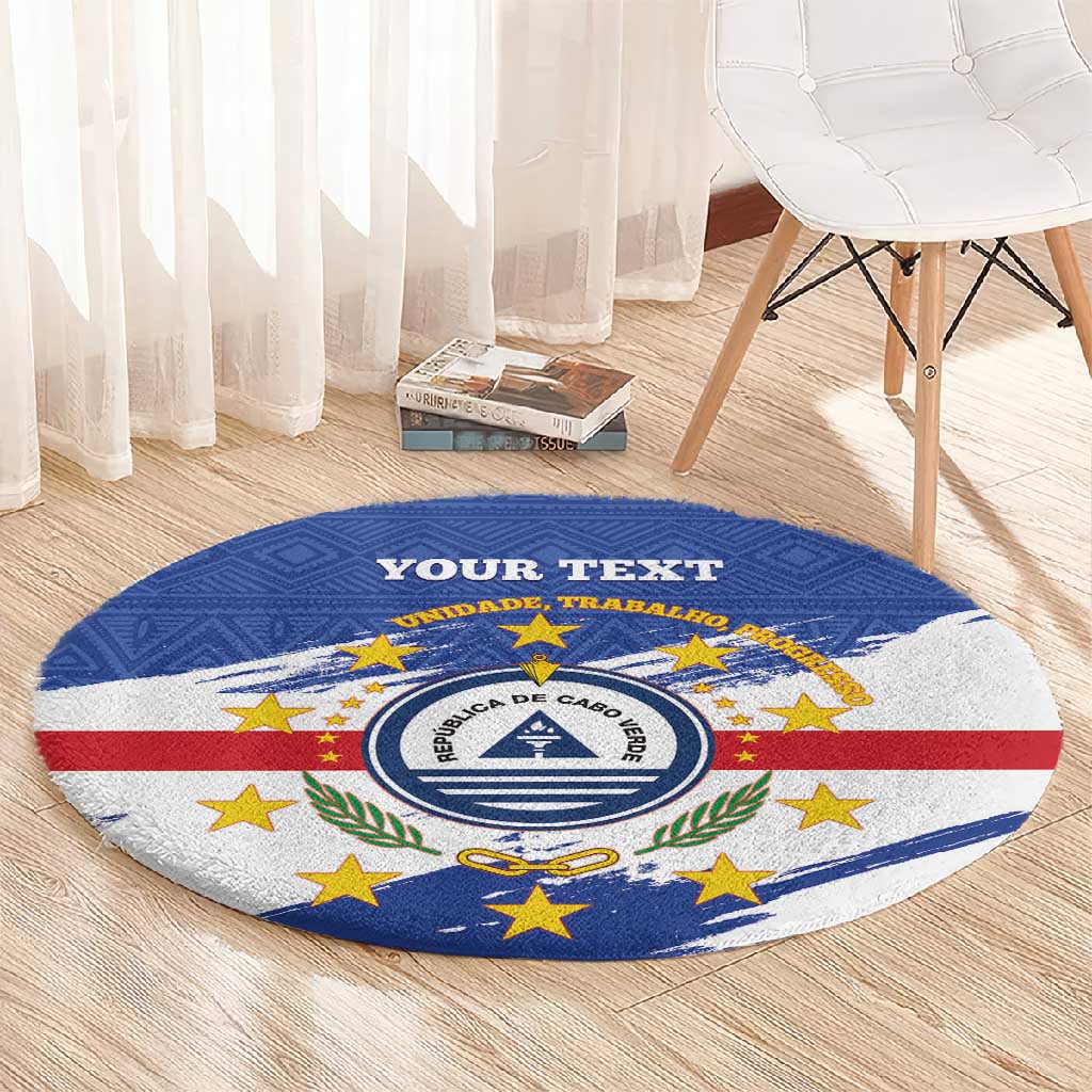 Personalized Cape Verde Round Carpet Coat Of Arms - African Pattern LT14