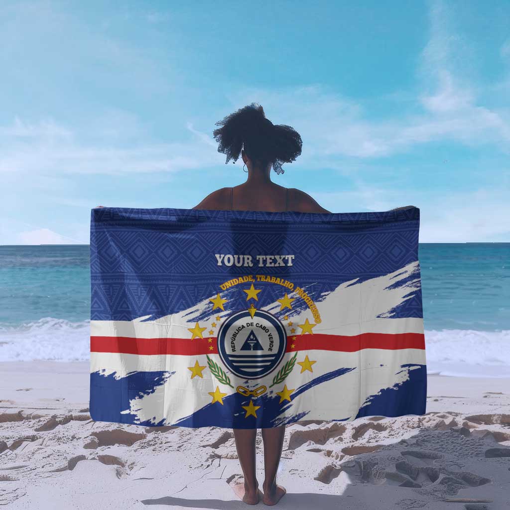 Personalized Cape Verde Sarong Coat Of Arms - African Pattern LT14