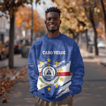 Personalized Cape Verde Sweatshirt Coat Of Arms - African Pattern LT14
