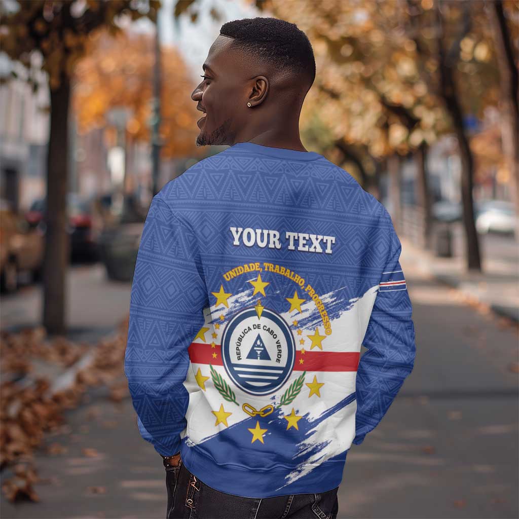 Personalized Cape Verde Sweatshirt Coat Of Arms - African Pattern LT14