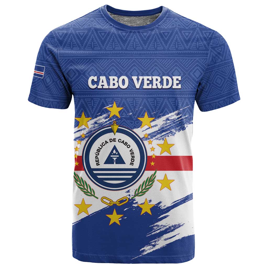 Personalized Cape Verde T shirt Coat Of Arms - African Pattern LT14