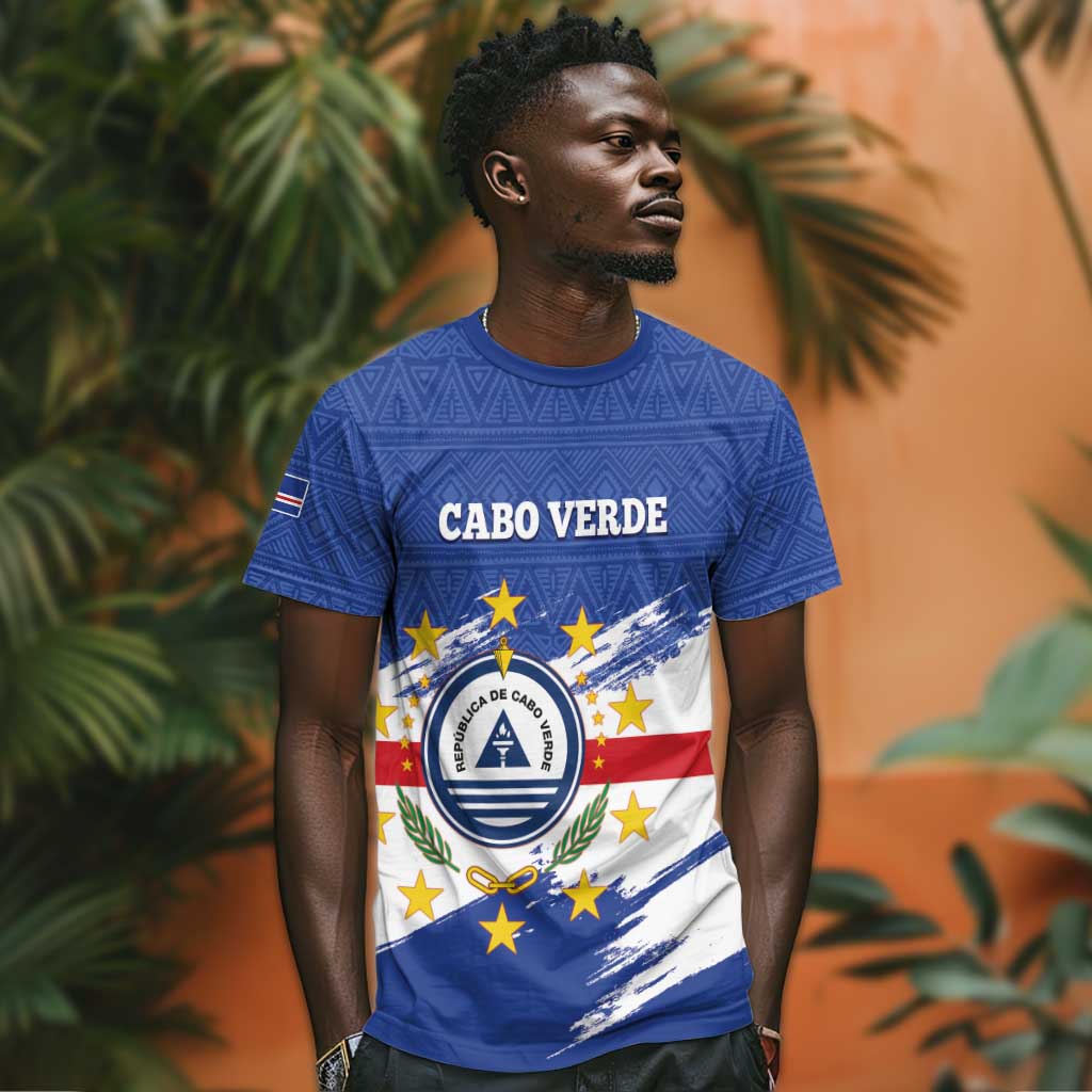 Personalized Cape Verde T shirt Coat Of Arms - African Pattern LT14