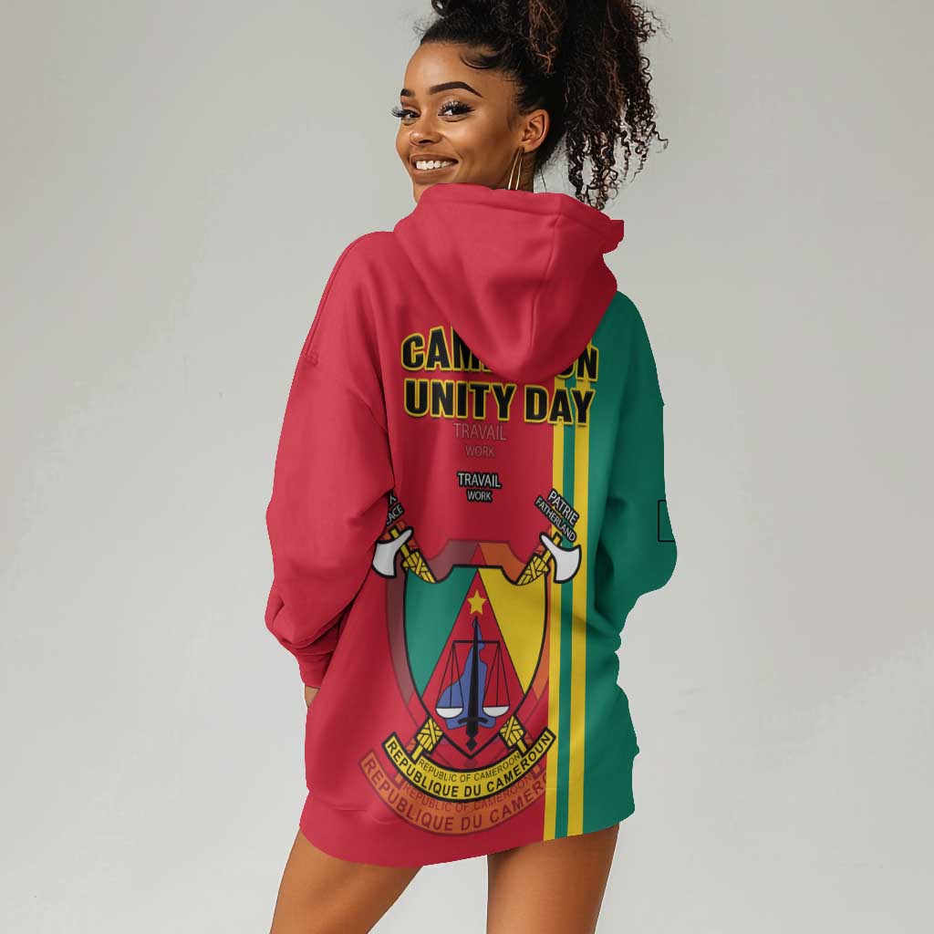 Cameroon Happy Unity Day Cameroun Coat Of Arms Hoodie Dress LT14
