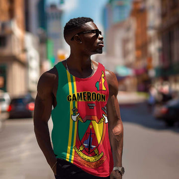 Cameroon Happy Unity Day Cameroun Coat Of Arms Men Tank Top LT14
