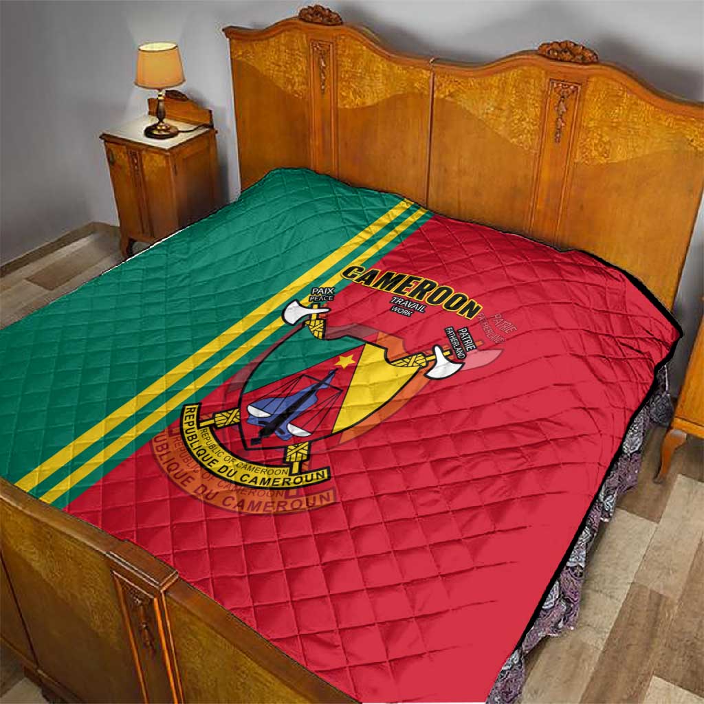 Cameroon Happy Unity Day Cameroun Coat Of Arms Quilt LT14