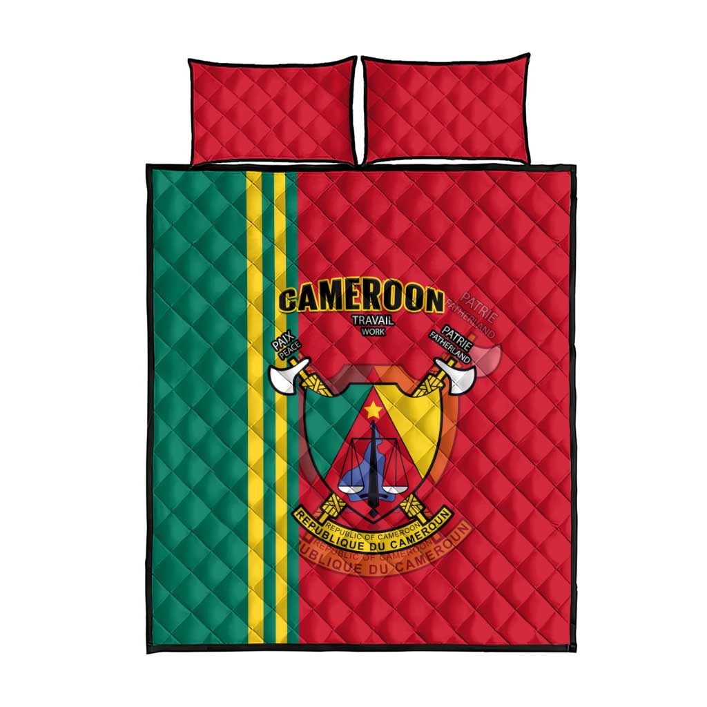 Cameroon Happy Unity Day Cameroun Coat Of Arms Quilt Bed Set LT14