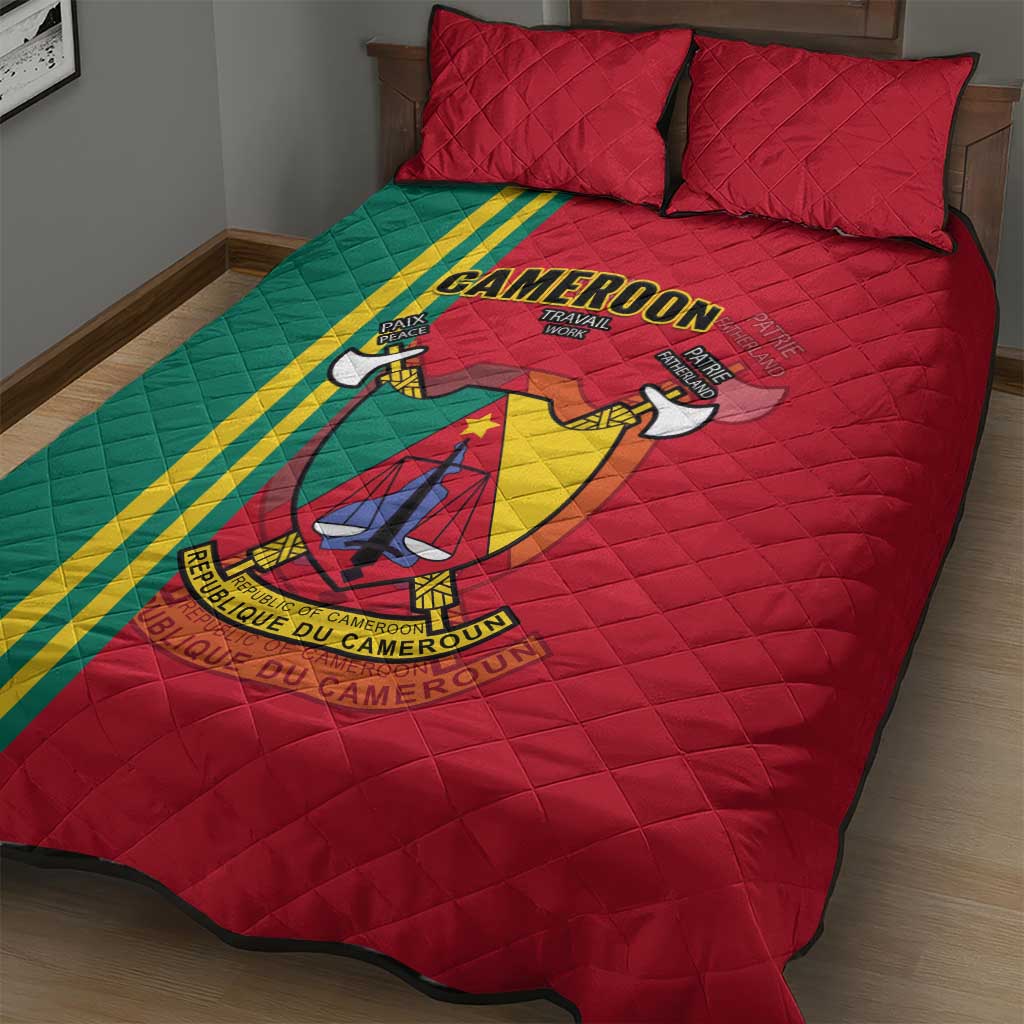 Cameroon Happy Unity Day Cameroun Coat Of Arms Quilt Bed Set LT14