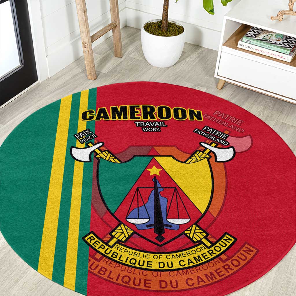 Cameroon Happy Unity Day Cameroun Coat Of Arms Round Carpet LT14