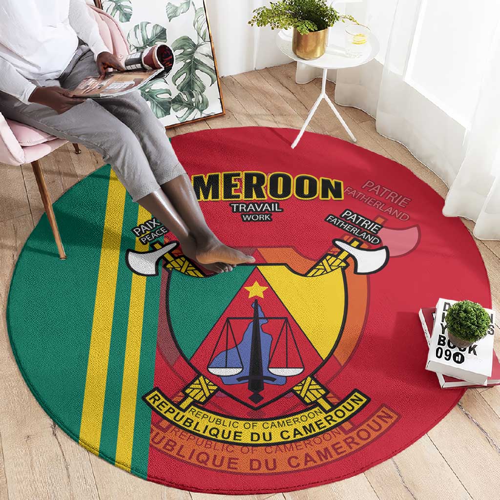 Cameroon Happy Unity Day Cameroun Coat Of Arms Round Carpet LT14