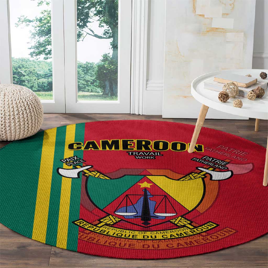 Cameroon Happy Unity Day Cameroun Coat Of Arms Round Carpet LT14