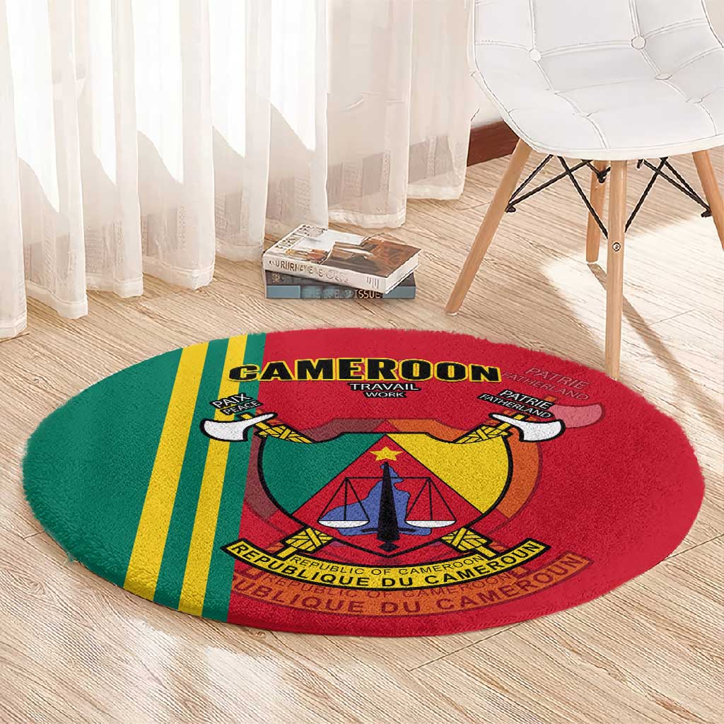 Cameroon Happy Unity Day Cameroun Coat Of Arms Round Carpet LT14
