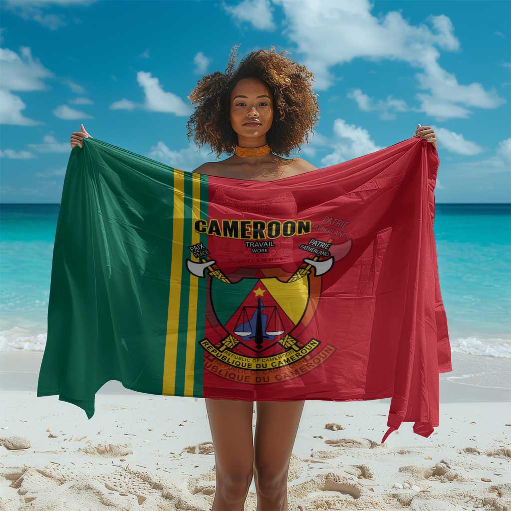 Cameroon Happy Unity Day Cameroun Coat Of Arms Sarong LT14