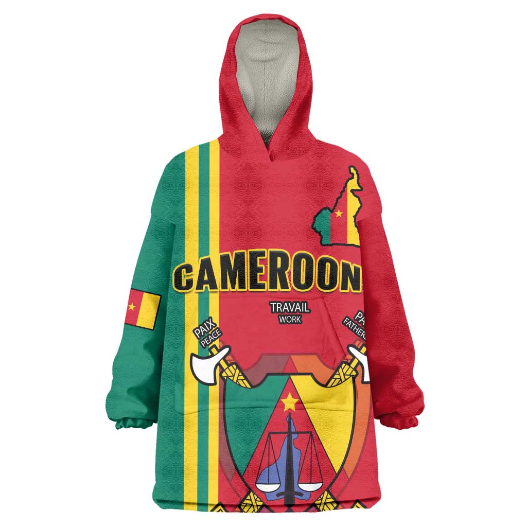 Cameroon Happy Unity Day Cameroun Coat Of Arms Wearable Blanket Hoodie LT14