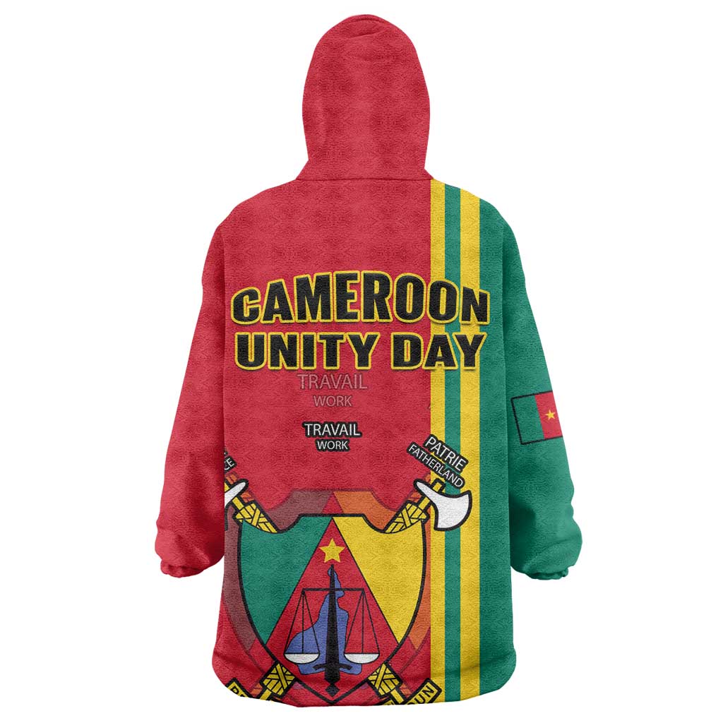 Cameroon Happy Unity Day Cameroun Coat Of Arms Wearable Blanket Hoodie LT14