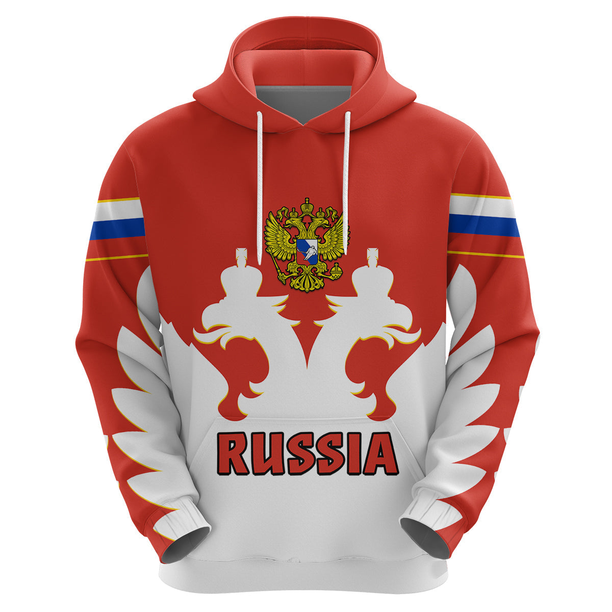 Custom Russia Hockey 2023 White Sporty Style Hoodie LT14