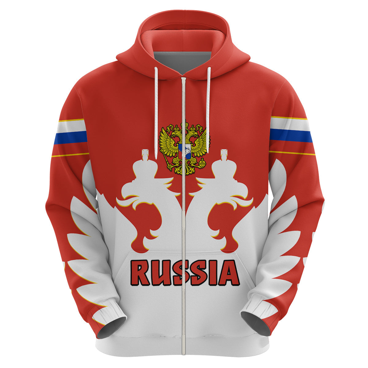 Custom Russia Hockey 2023 White Sporty Style Hoodie LT14