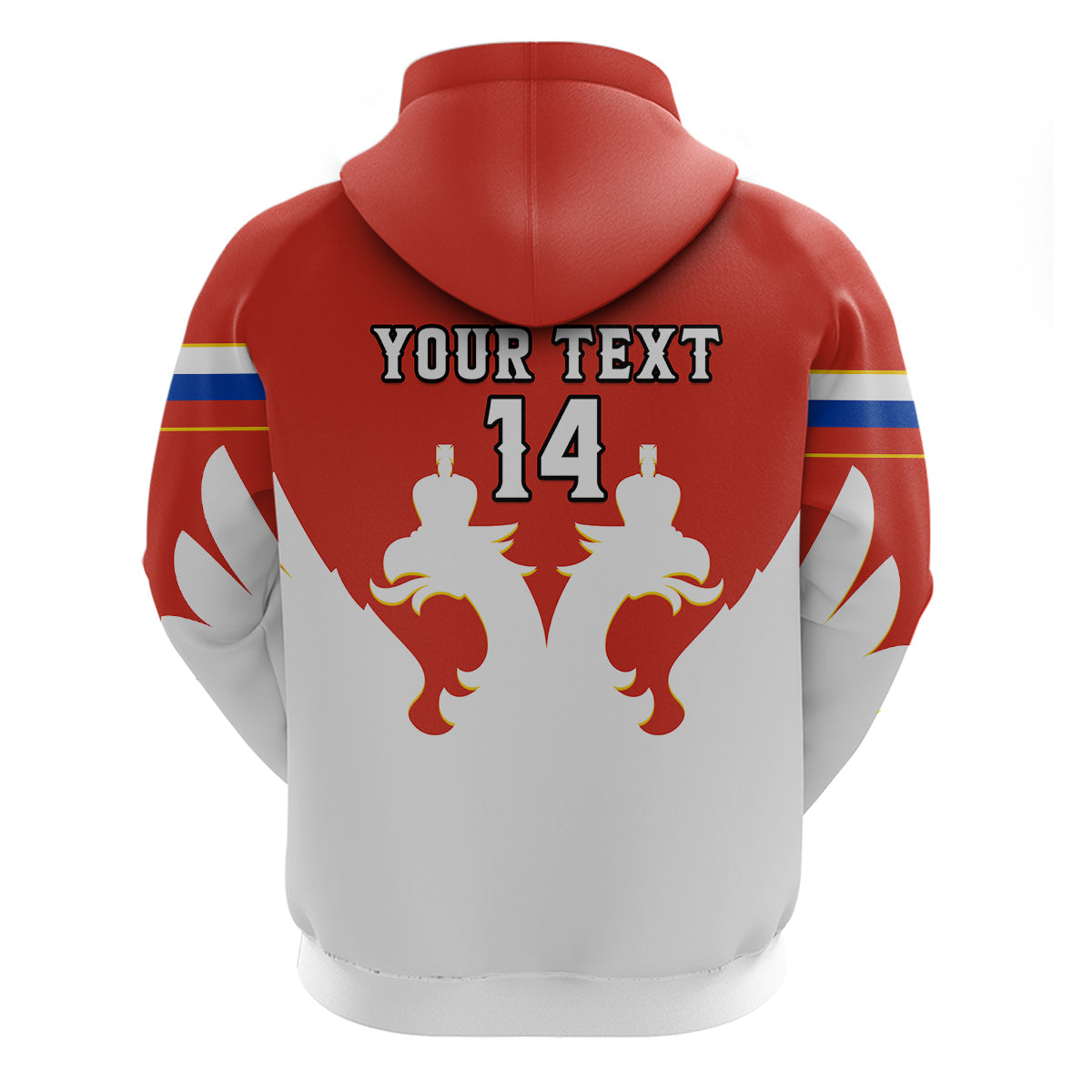 Custom Russia Hockey 2023 White Sporty Style Hoodie LT14