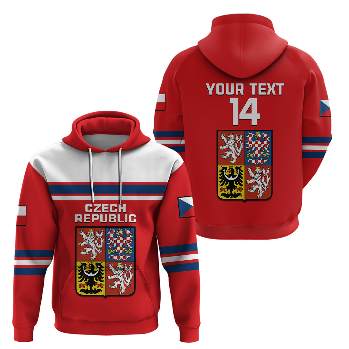 Custom Czech Republic Hockey 2023 Sporty Style Hoodie LT14