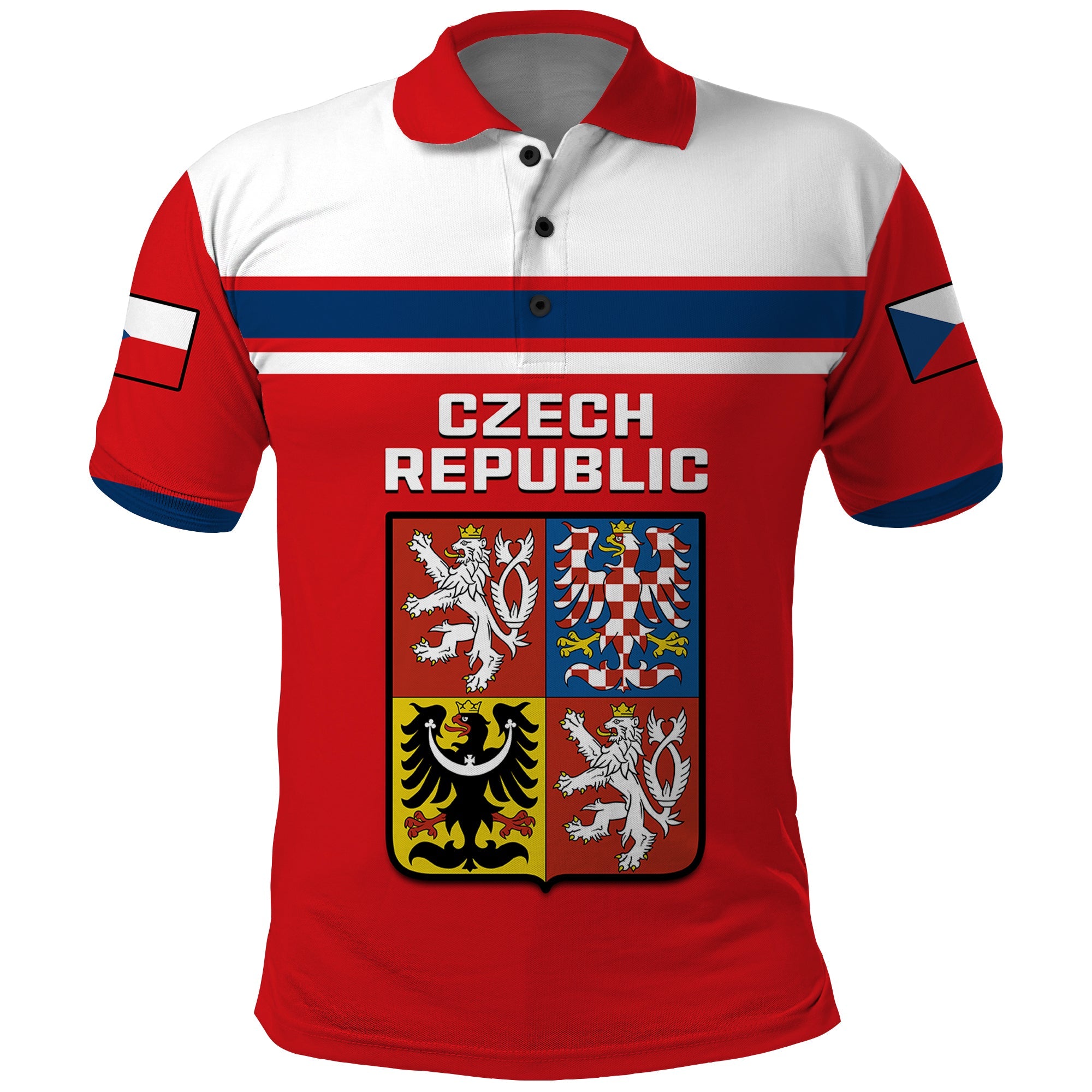 (Custom Text And Number) Czech Republic Hockey 2023 Polo Shirt Sporty Style LT14