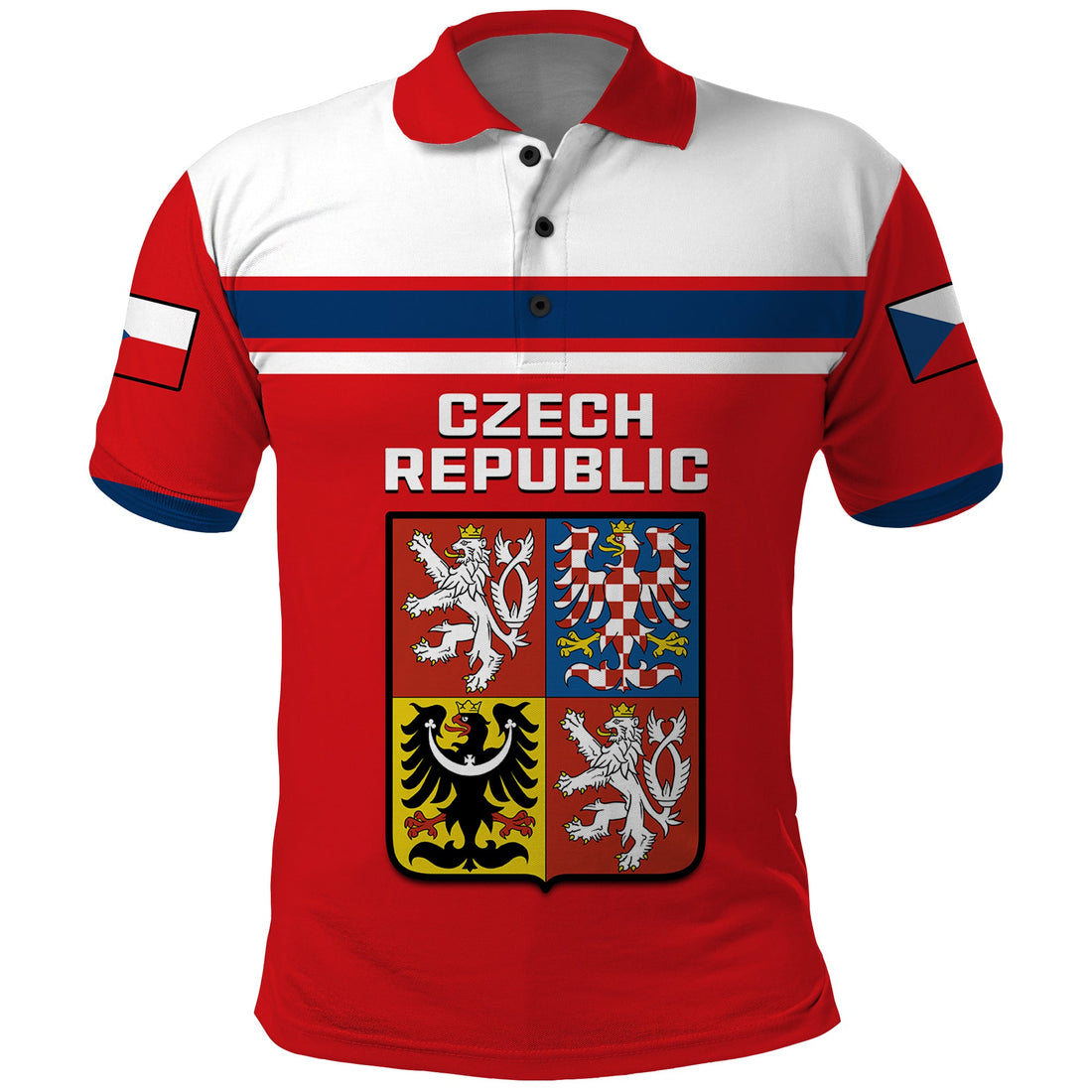 (Custom Text And Number) Czech Republic Hockey 2023 Polo Shirt Sporty Style LT14