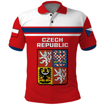(Custom Text And Number) Czech Republic Hockey 2023 Polo Shirt Sporty Style LT14