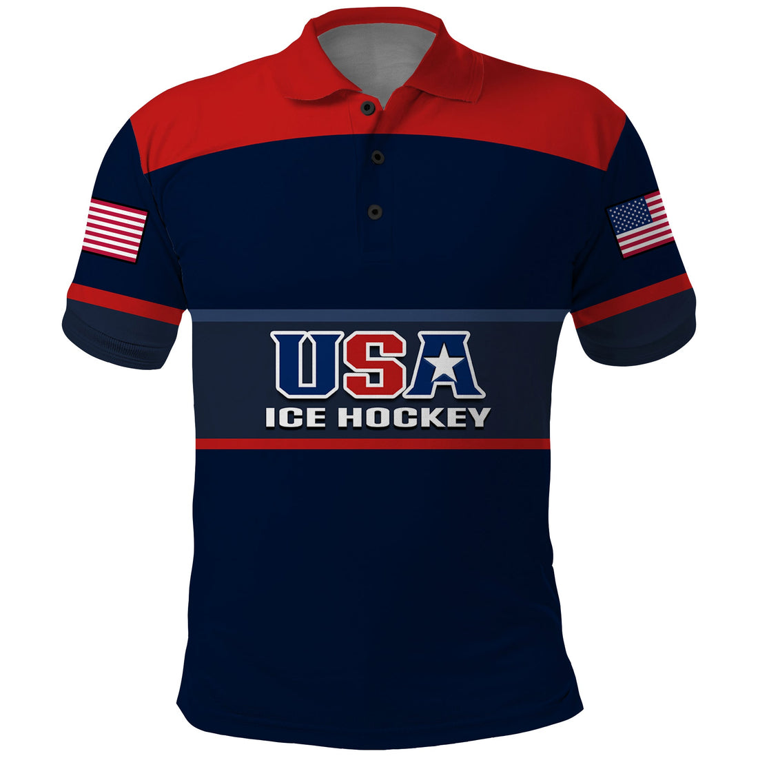 (Custom Text And Number) United States Hockey Polo Shirt 2023 USA Sporty Style LT14