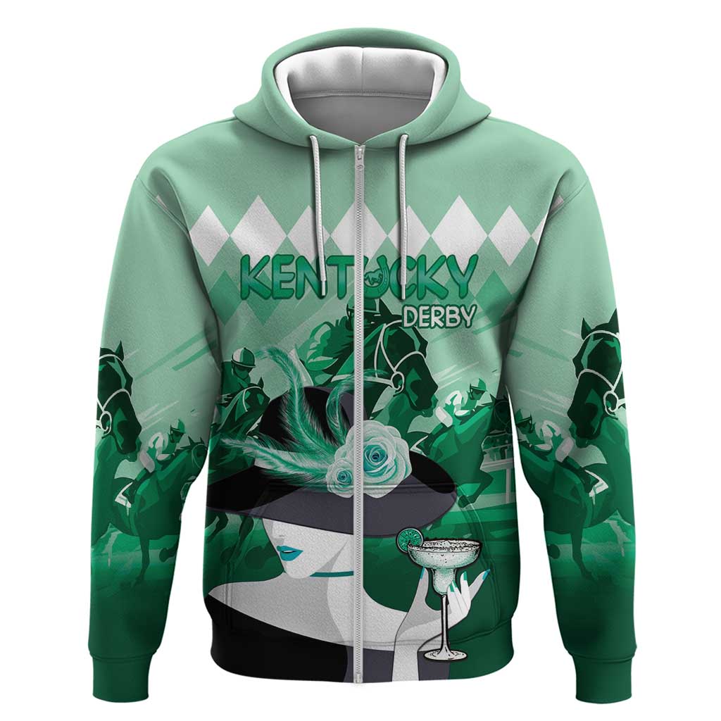 Kentucky Horse Racing Hoodie Derby Mint Julep Girl - Green Pastel LT14